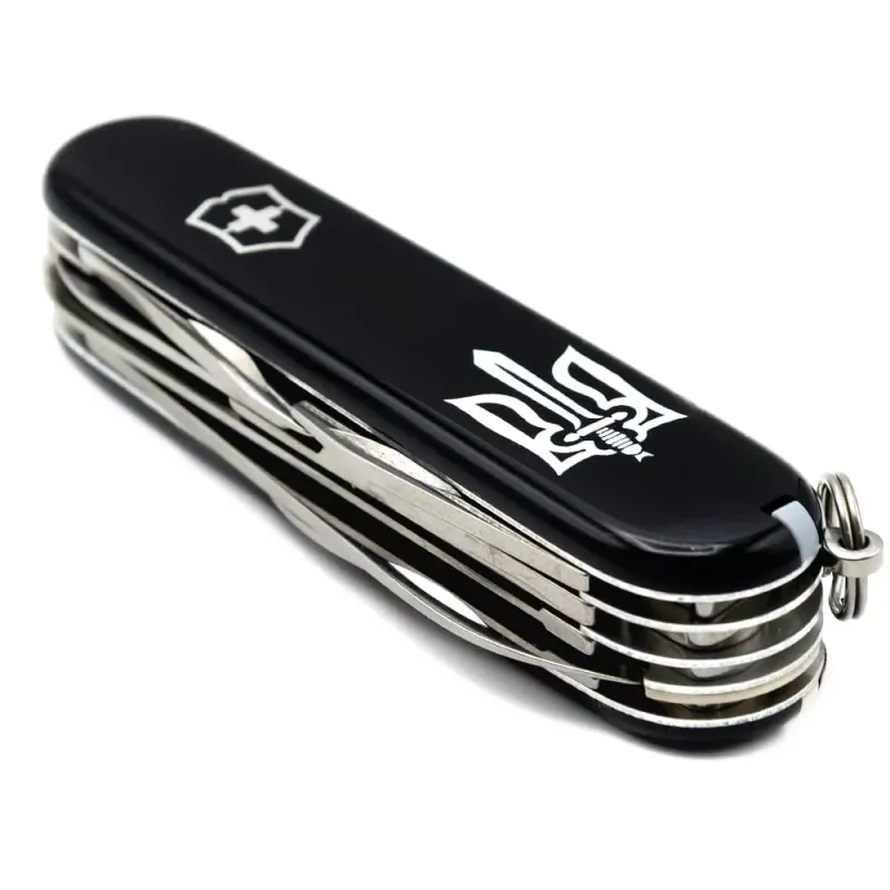 Складной нож Victorinox Huntsman Ukraine 91 мм 15 функций Трезубец ОУН (1.3713.3_T0300u)