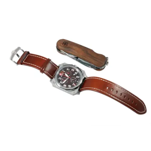 Другие ножи, комплекты и аксессуары Набір Wenger годинник та ніж Коричневий (77014 )