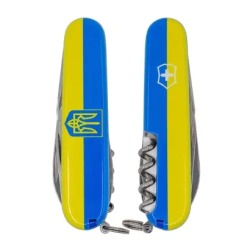 Ножі та мультитули Victorinox Складаний ніж Victorinox Spartan Ukraine Герб на прапорі (1.3603.3_T3040p)