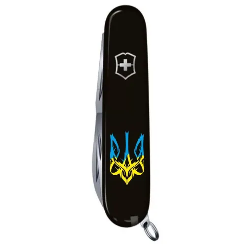 Ножі та мультитули Victorinox Складной нож Victorinox Climber Ukraine Трезубец готический сине-желтый (1.3703.3_T0636u)