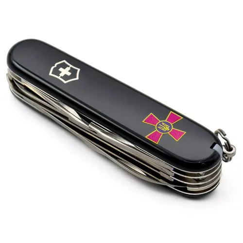 Ножі та мультитули Victorinox Складной нож Victorinox Huntsman Army 91 мм Эмблема ВСУ (1.3713.3_W0010u)