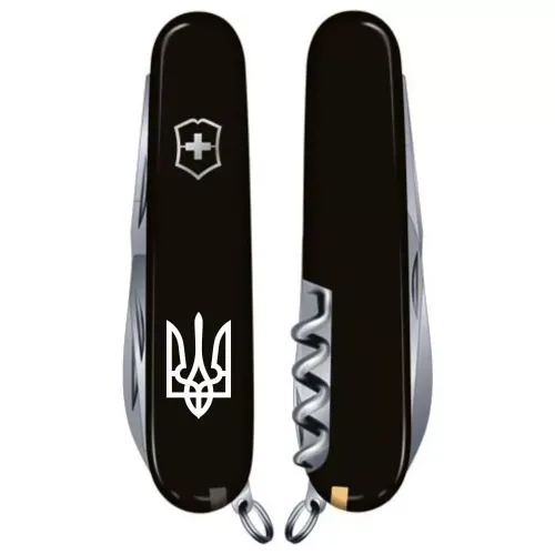 Ножі та мультитули Victorinox Складной нож Victorinox Huntsman Ukraine Трезубец белый (1.3713.3_T0010u)