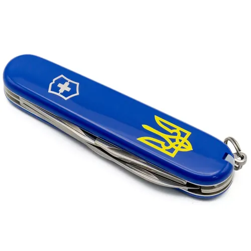 Ножі та мультитули Victorinox Складной нож Victorinox Spartan Ukraine 91 мм 12 Трезубец желтый (1.3603.2_T0018u)