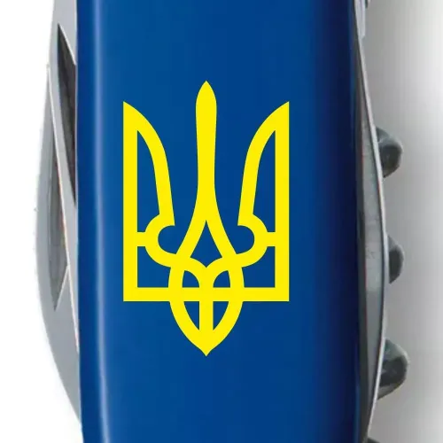 Ножі та мультитули Victorinox Складной нож Victorinox Spartan Ukraine 91 мм 12 Трезубец желтый (1.3603.2_T0018u)