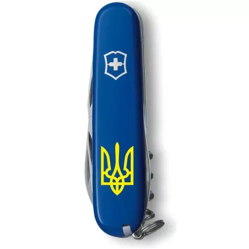 Ножі та мультитули Victorinox Складной нож Victorinox Spartan Ukraine 91 мм 12 Трезубец желтый (1.3603.2_T0018u)