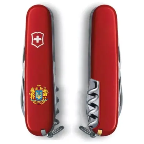 Ножі та мультитули Victorinox Складной нож Victorinox Spartan Ukraine 91мм 12функций Красный Большой Герб Украины (1.3603_T0400u)