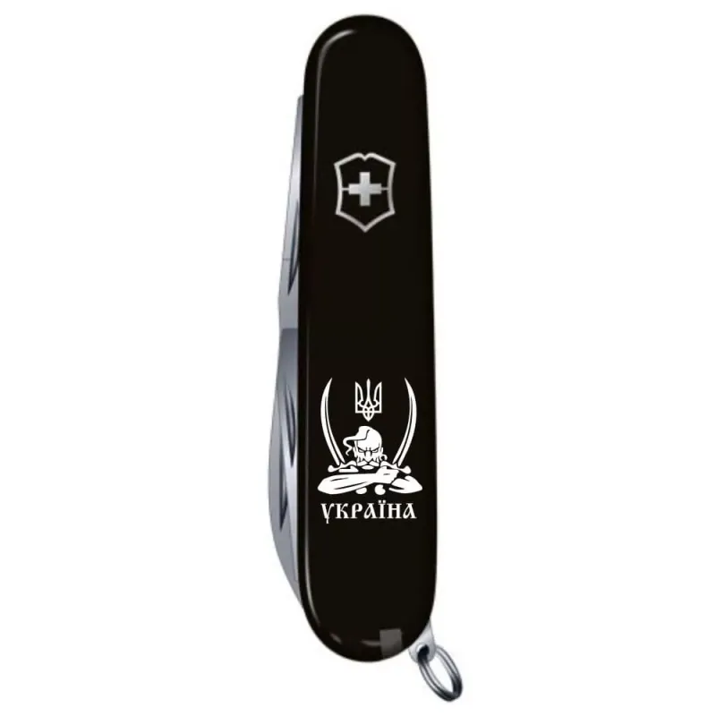 Складной нож Victorinox Spartan Ukraine 91 мм Козак с саблями Черный (1.3603.3_T1110u)