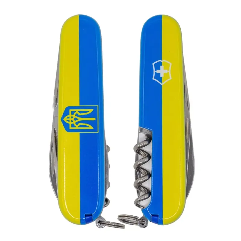 Складной нож Victorinox Climber Ukraine Герб на флаге горизонтальный (1.3703.3_T3040p)