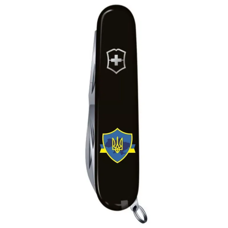 Складной нож Victorinox Huntsman Ukraine Трезубец на щите с лентой (1.3713.3_T1070u)