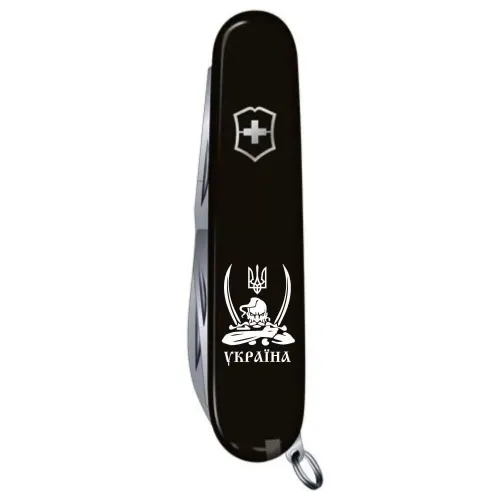 Ножі та мультитули Victorinox Складной нож Victorinox Spartan Ukraine 91 мм Козак с саблями Черный (1.3603.3_T1110u)