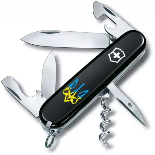 Ножі та мультитули Victorinox Складной нож Victorinox Spartan Ukraine Трезубец готический сине-желтый (1.3603.3_T0636u)