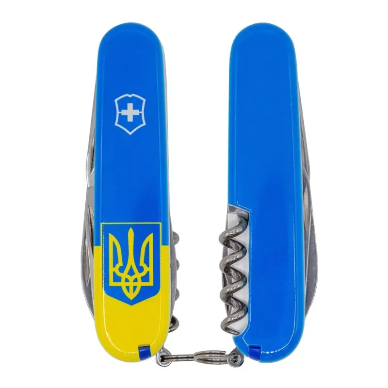 Складаний ніж Victorinox Spartan Ukraine Герб на прапорі вертикальний (1.3603.7.T3030p)