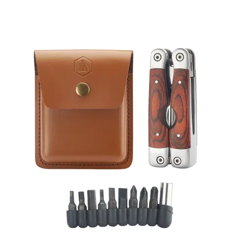 Другие ножи, комплекты и аксессуары Багатофункціональний мультітул Laguiole, 11 функцій з набором біт та шкіряним чехлом, дерево палісандр (40268486)