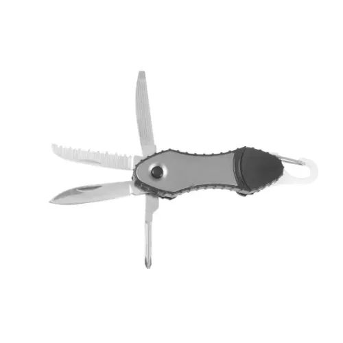 Другие ножи, комплекты и аксессуары Багатофункціональний складаний ніж-брелок Stinger з ліхтариком 65 мм Сірий (HCY-6158Х)