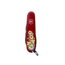 Складаний ніж 91 мм Victorinox Camper Ukraine 13функцій, 3 шари, червоний, Квіти (1.3613_T1050u)