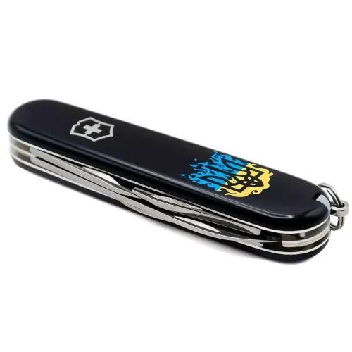 Ножі та мультитули Victorinox Складной нож Victorinox Spartan Ukraine 91 мм 12 функций огненный Трезубец (1.3603.3_T0316u)