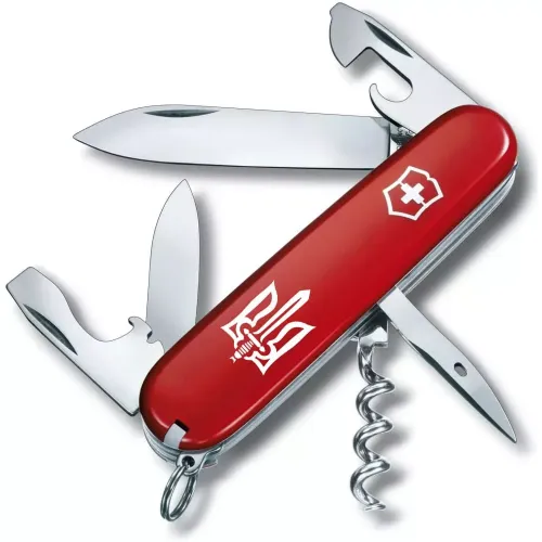 Ножі та мультитули Victorinox Складной нож Victorinox Spartan Ukraine 91 мм 12 функций Трезубец ОУН (1.3603_T0300u)