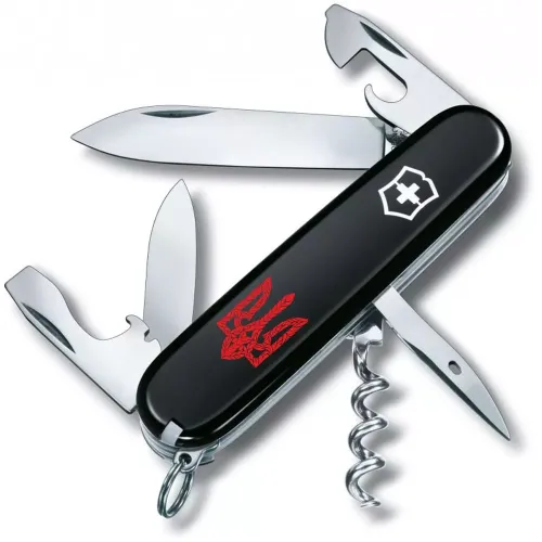 Ножі та мультитули Victorinox Складной нож Victorinox Spartan Ukraine 91 мм Трезубец плетённый красный (1.3603.3_T0691u)