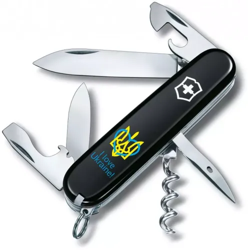 Ножі та мультитули Victorinox Складной нож Victorinox Spartan Ukraine Трезубец с сердцем и I love Ukraine (1.3603.3_T1310u)
