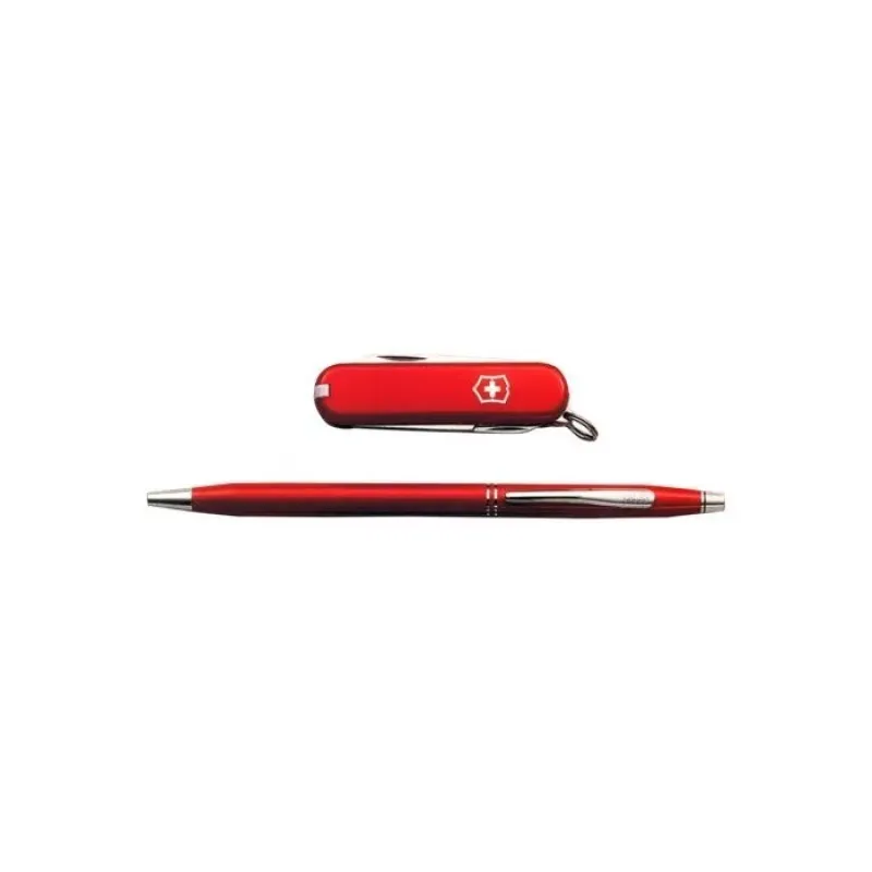 Подарунковий набір ніж Victorinox і ручка CROSS Червоний (4.4401)