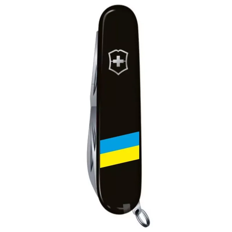 Складной нож Victorinox Spartan Ukraine 91 мм Флаг Украины Черный (1.3603.3_T1100u)