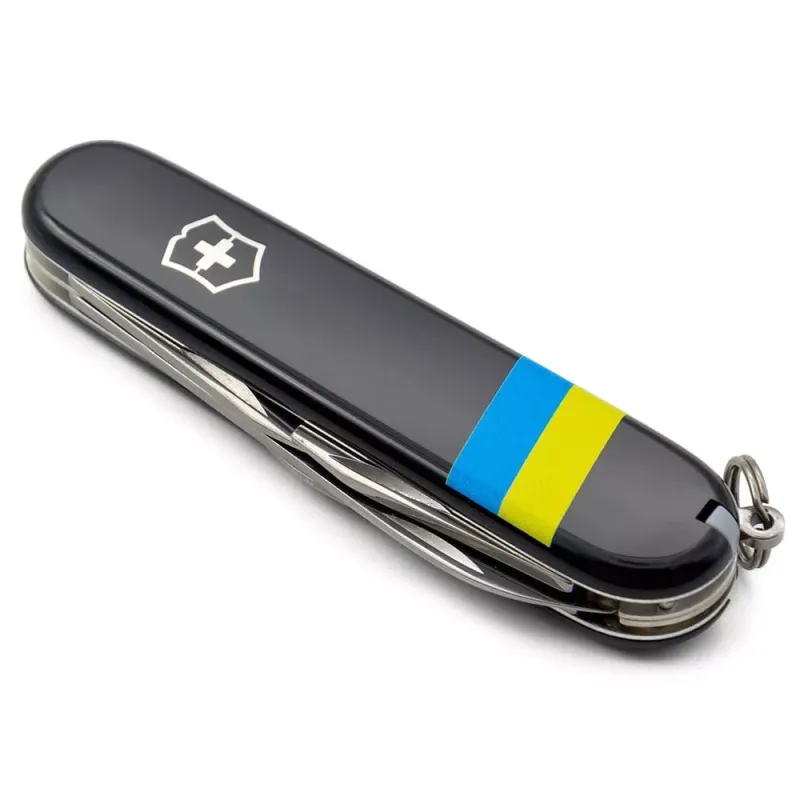 Складной нож Victorinox Spartan Ukraine 91 мм Флаг Украины Черный (1.3603.3_T1100u)