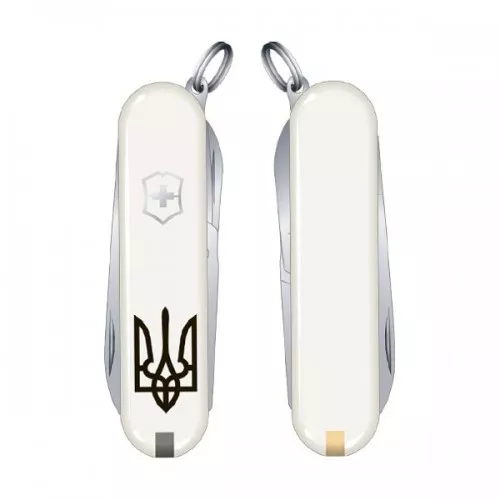 Ножі та мультитули Victorinox Ніж Victorinox Classic Sd Ukraine 58 мм 7 предметів Білий (0.6223.7R1)