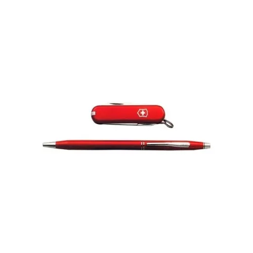Ножі та мультитули Victorinox Подарунковий набір ніж Victorinox і ручка CROSS Червоний (4.4401)