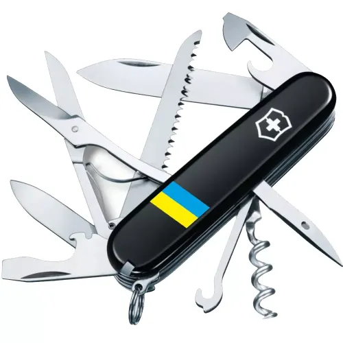 Ножі та мультитули Victorinox Складной нож Victorinox Huntsman Ukraine 91 мм Флаг Украины (1.3713.3_T1100u)
