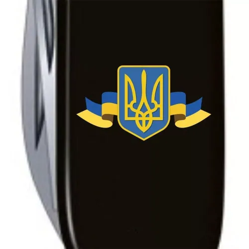 Ножі та мультитули Victorinox Складной нож Victorinox Huntsman Ukraine 91мм 15функций Черный (1.3713.3_T1010u)