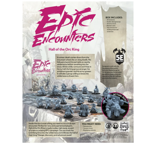 Настольная игра НАСТОЛЬНАЯ РОЛЕВАЯ ИГРА Steamforged Games «Epic Encounters: Hall of the Orc King»