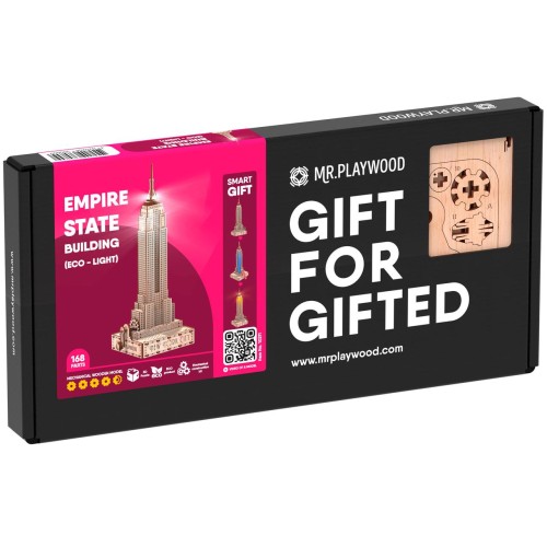 Mr.Playwood Емпайр Стейт Білдінг (Еко - лайт) конструктор механічний дерев'яний 3D 168 дет.
