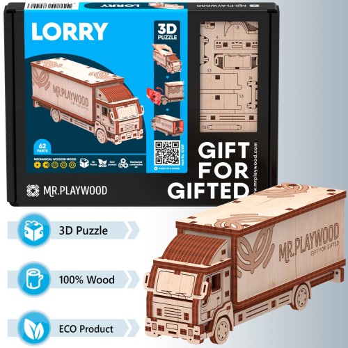 Mr.Playwood Вантажівка конструктор механічний дерев'яний 3D 42 дет.