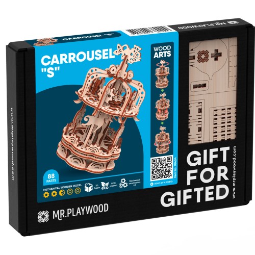 Mr.Playwood Карусель S конструктор механічний дерев'яний 3D 88 дет.