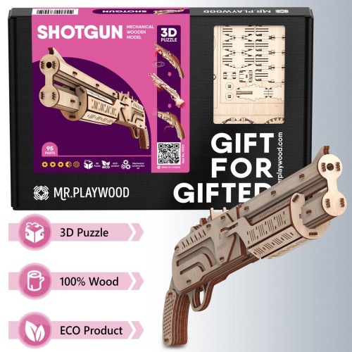 Mr.Playwood Рушниця конструктор механічний дерев'яний 3D 96 дет