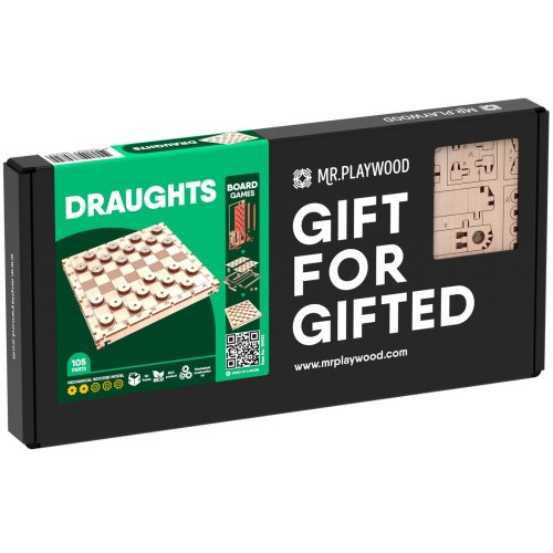 Mr.Playwood Шашки механічна дерев'яна 3D-модель