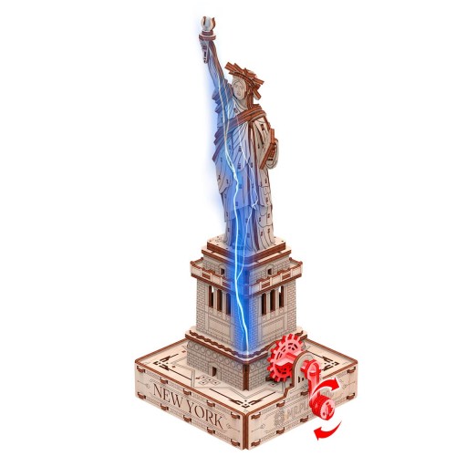 Mr.Playwood Статуя Свободи (Еко - лайт) конструктор механічний дерев'яний 3D 171 дет.
