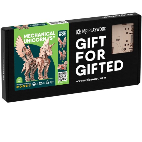 Mr.Playwood Єдиноріг S конструктор механічний дерев'яний 3D 140 дет.