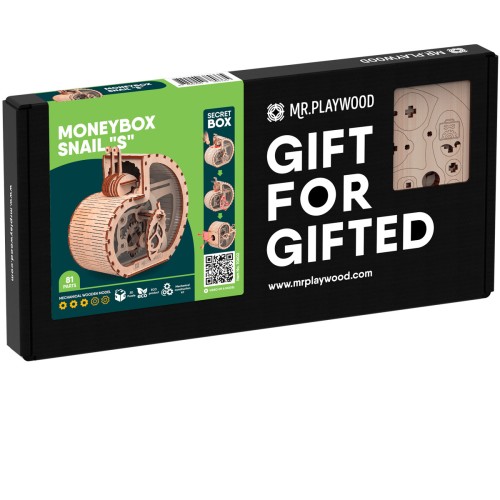 Mr.Playwood Равлик-скарбничка S конструктор механічний дерев'яний 3D 81 дет.