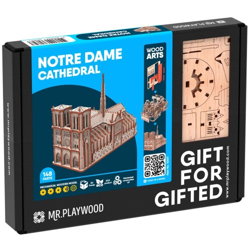 Mr.Playwood Собор Паризької Богоматері конструктор механічний дерев'яний 3D 148 дет.