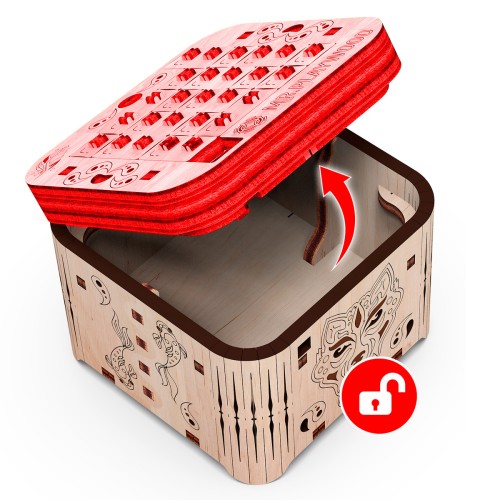 Mr.Playwood Шкатулка Таємниця Тигра конструктор механічний дерев'яний 3D 89 дет.