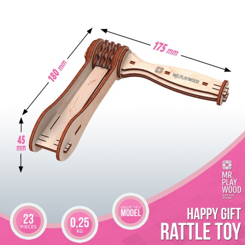 Mr.Playwood Тріскачка конструктор механічний дерев'яний 3D 23 дет.