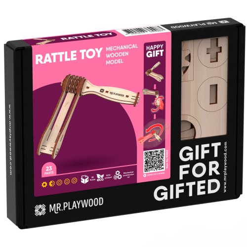 Mr.Playwood Тріскачка конструктор механічний дерев'яний 3D 23 дет.