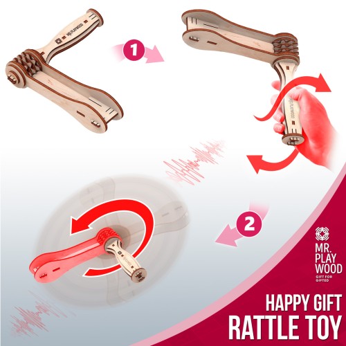 Mr.Playwood Тріскачка конструктор механічний дерев'яний 3D 23 дет.