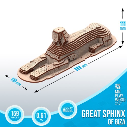 Mr.Playwood Великий Сфінкс конструктор механічний дерев'яний 3D 159 дет.