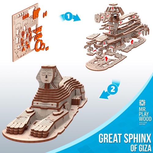 Mr.Playwood Великий Сфінкс конструктор механічний дерев'яний 3D 159 дет.