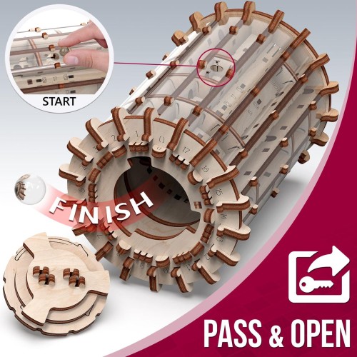 Лабіринт "Scroll & hole" конструктор механічний дерев'яний 3D 100 дет.