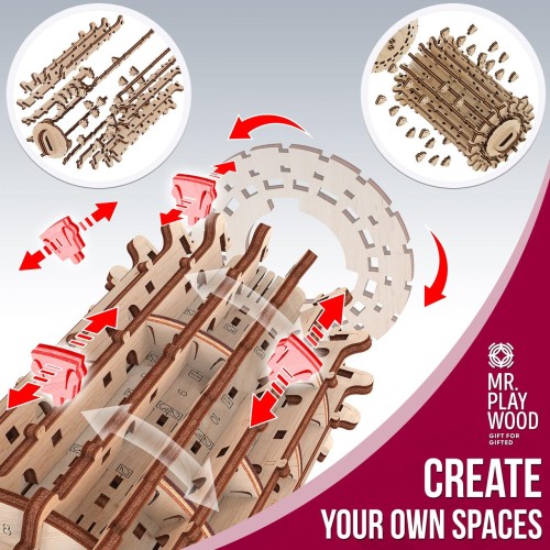 Mr.Playwood Лабіринт "Scroll & hole" конструктор механічний дерев'яний 3D 100 дет.