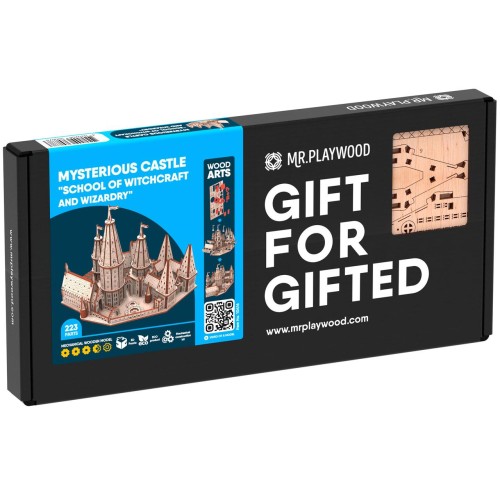 Mr.Playwood Таємничий замок "Школа чаклунства" конструктор механічний дерев'яний 3D 223 дет.