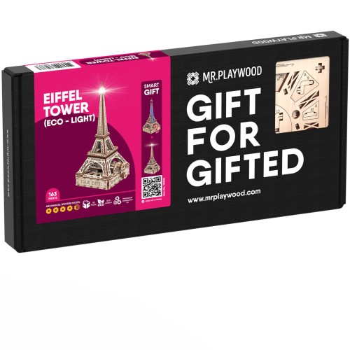 Mr.Playwood Ейфелева вежа (Еко - лайт) конструктор механічний дерев'яний 3D 163 дет.